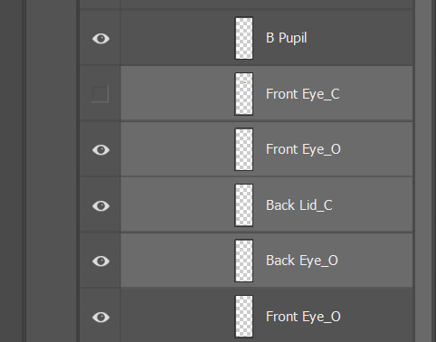 Figure 3.26: The eyebrow and eye layers properly lined up