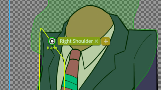 Figure 5.22: Connecting Right Shoulder to the top left on the main mesh