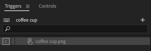 Figure 7.10: The coffee cup layer now shows up in the Triggers panel