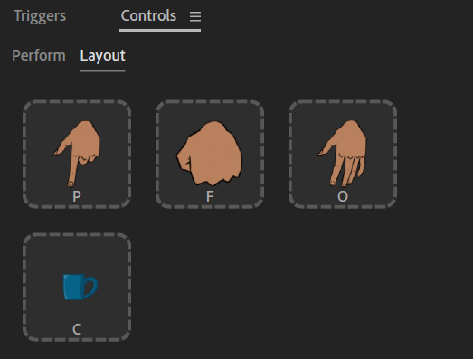 Figure 7.21: The Layout tab under Controls allows for a visual representation of your current triggers and swap sets