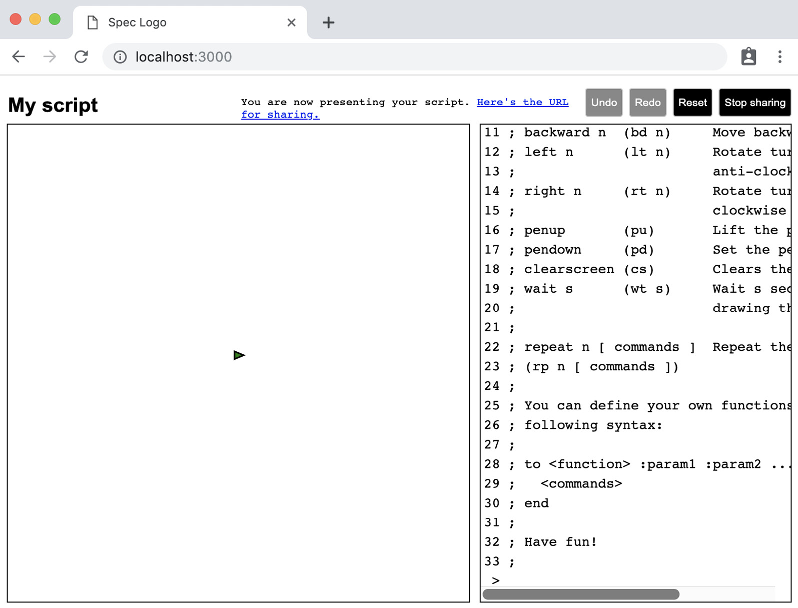 Figure 16.1 – Spec Logo in presenter mode
