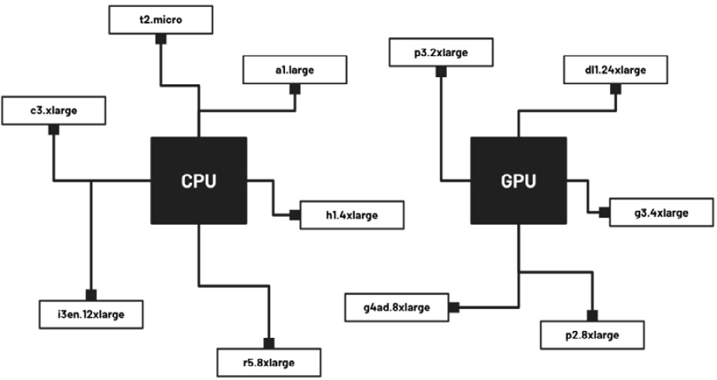 Figure 2.8 – CPU instances versus GPU instances
