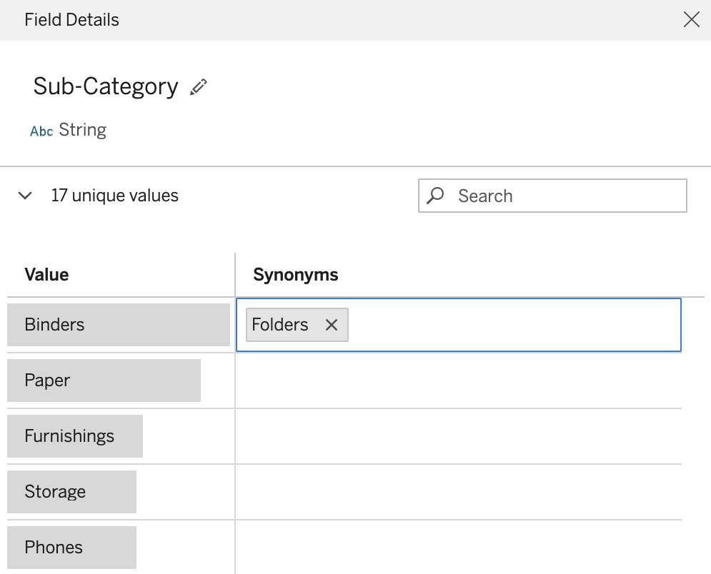 Figure 12.6 – Adding a synonym to a data element