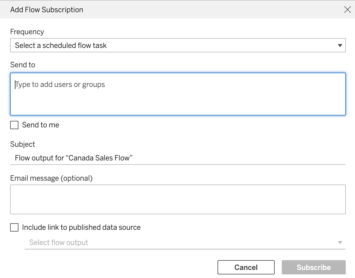 Figure 13.15 – Subscription options