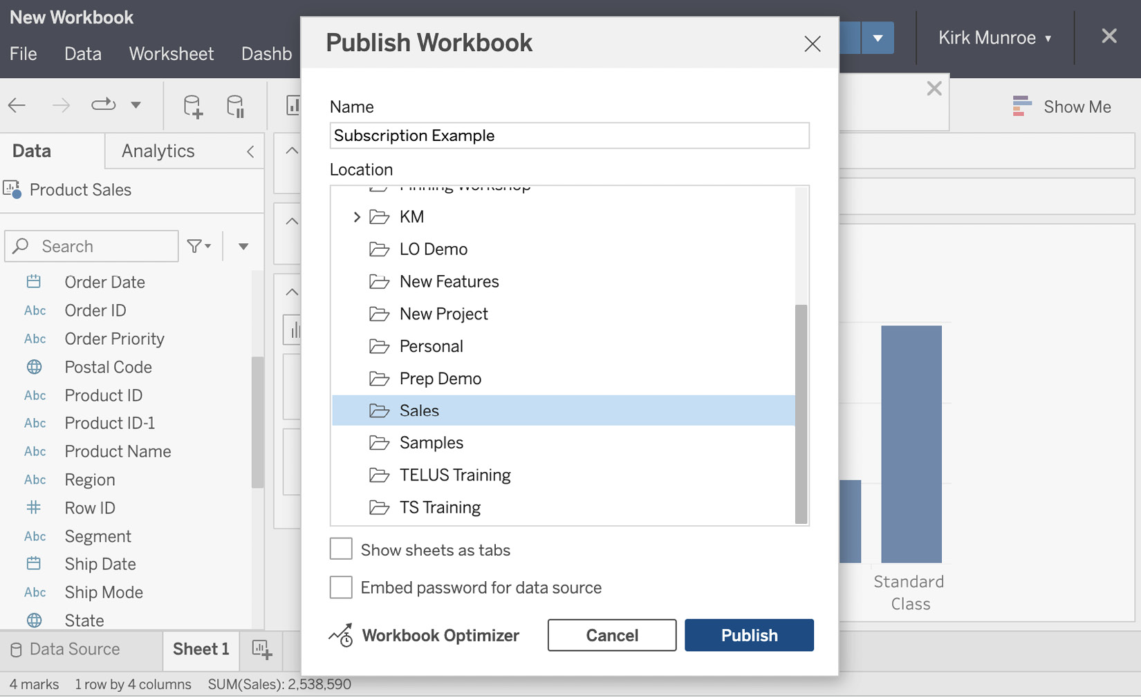 Figure 14.13 – Publishing our workbook