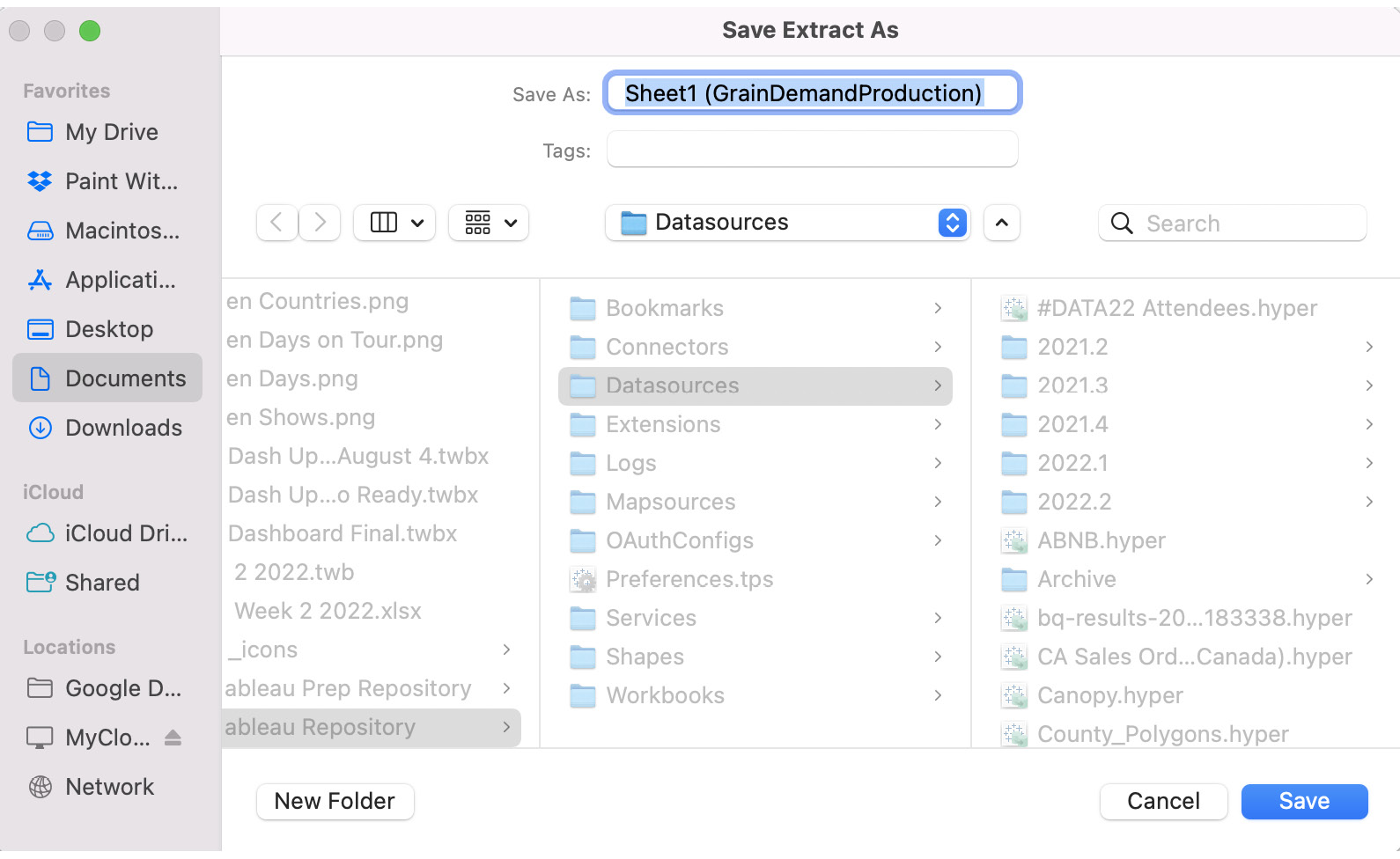 Figure 7.7 – The Tableau extract dialog