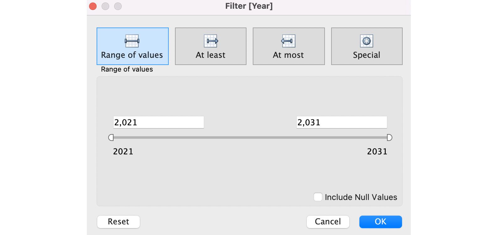 Figure 7.10 – The date filter dialog