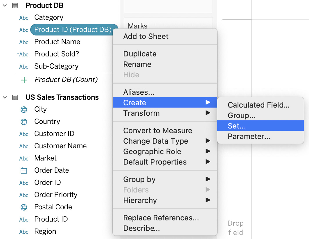 Figure 8.18 – Creating a set from Product ID (Product DB)