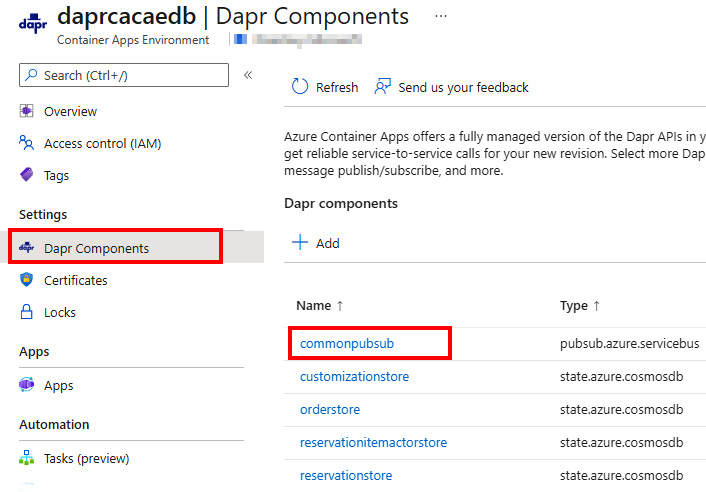Figure 13.3 – Dapr components in an Azure Container Apps environment
