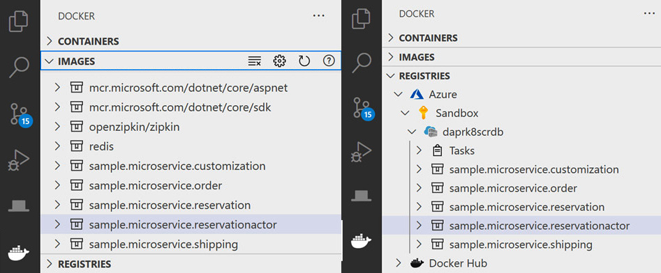 Figure 9.3 – Local images and ACR in VS Code
