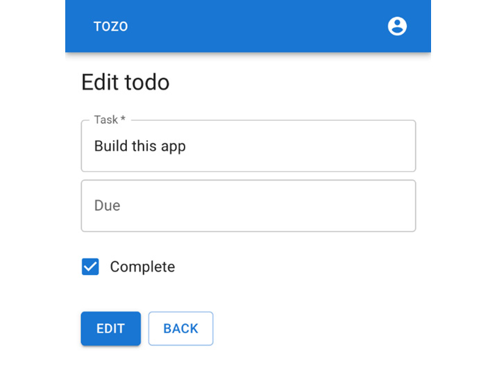 Figure 5.10: The Edit todo page 
