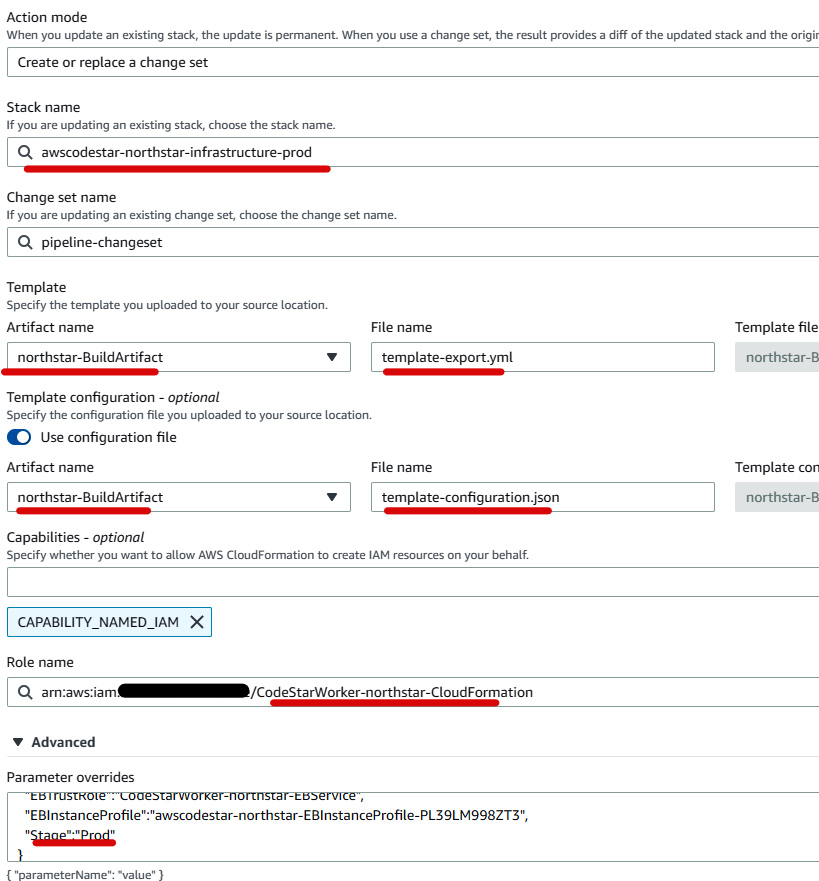 Figure 1.67 – GenerateChangeSet action group configuration
