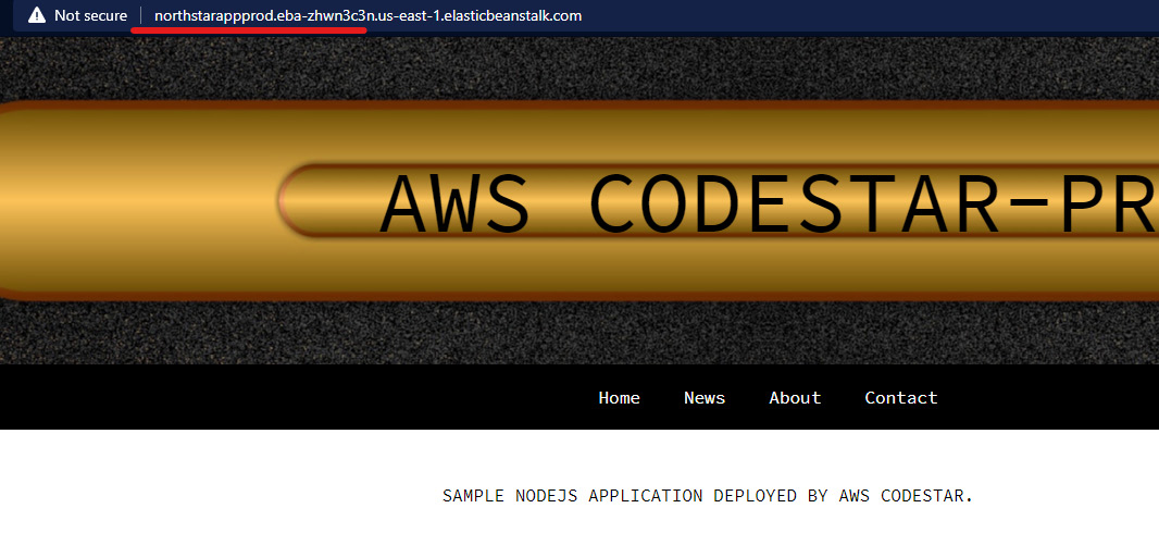 Figure 1.76 – Application running in the production environment
