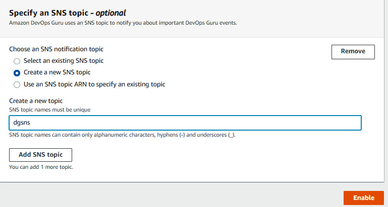 Figure 10.8 – Creating a new SNS topic
