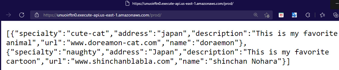 Figure 10.21 – Serverless application output
