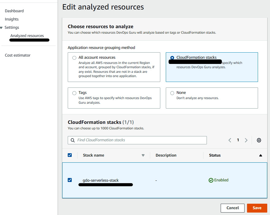 Figure 10.22 – Adding a serverless stack under analysis coverage
