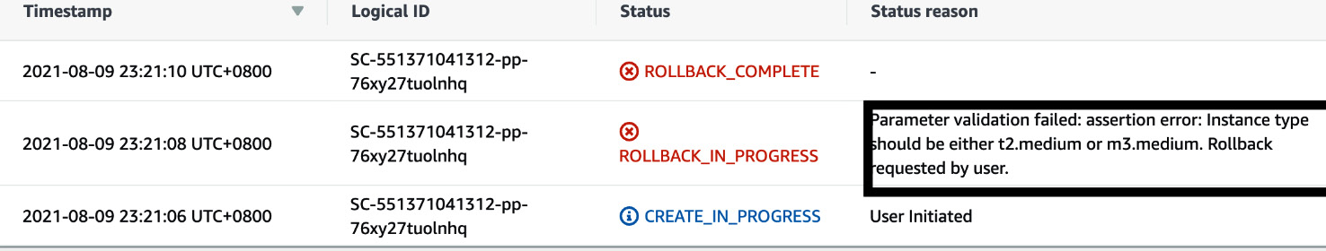 Figure 2.17 – CloudFormation Event page
