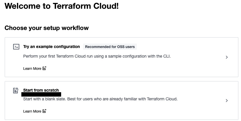 Figure 2.18 – Terraform workflow setup page
