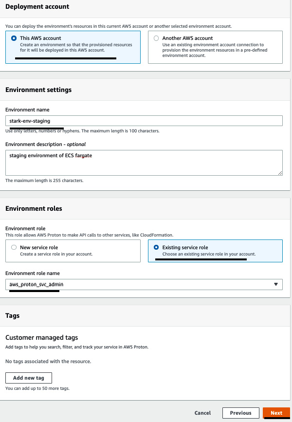 Figure 3.13 – Providing environment template information
