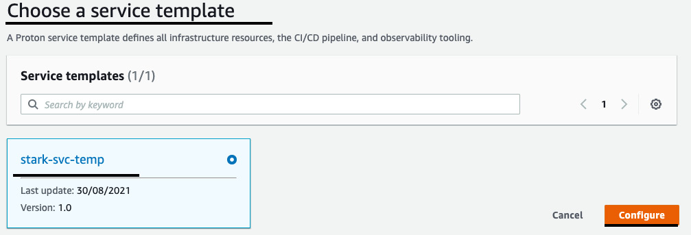 Figure 3.30 – Selecting the service template
