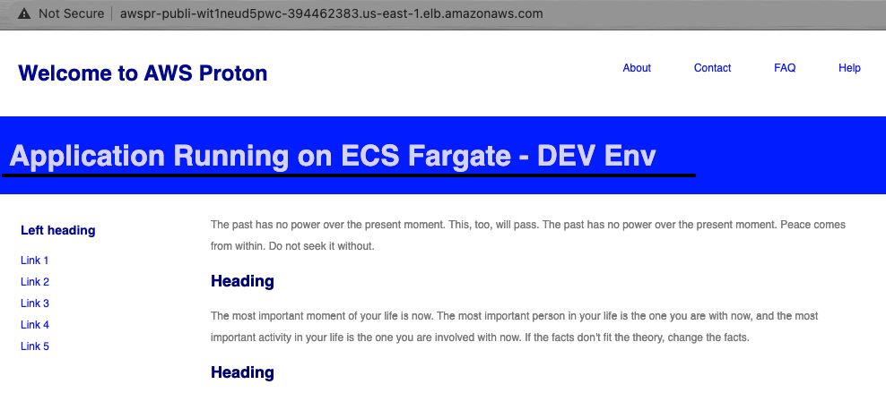 Figure 3.36 – Application running in the dev environment
