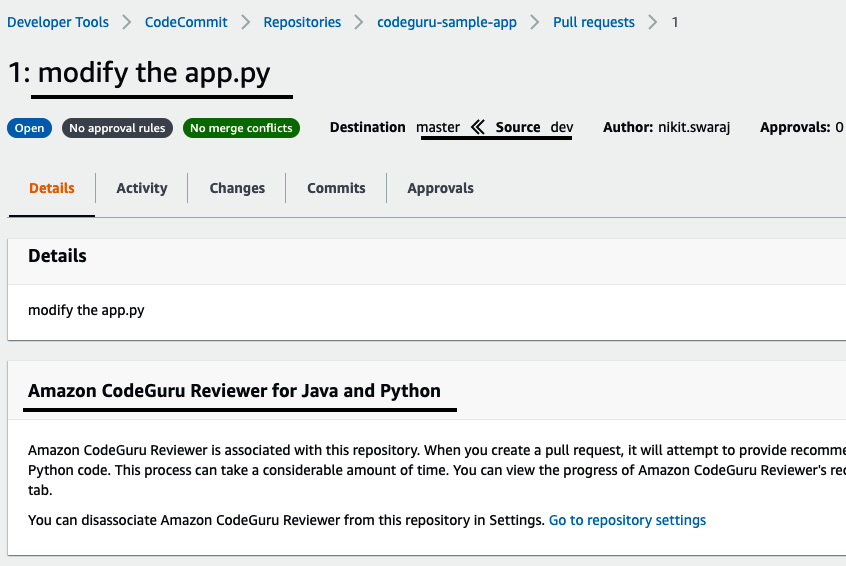 Figure 3.41 – The status of the pull request
