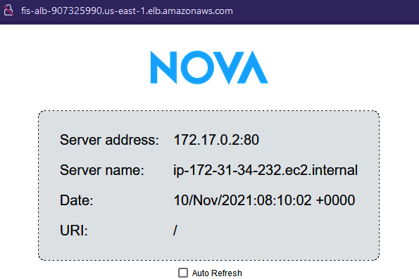 Figure 6.22 – Nova web application served by a new instance
