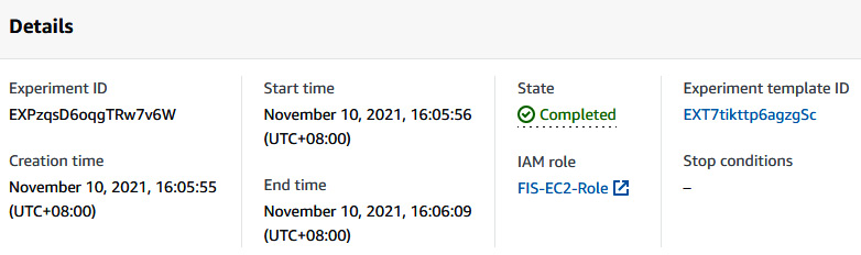 Figure 6.23 – FIS experiment completed
