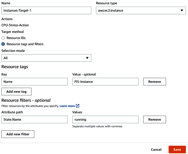 Figure 6.27 – Providing FIS target details
