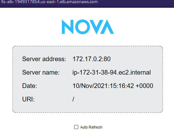 Figure 6.32 – Nova web application served from the new instance
