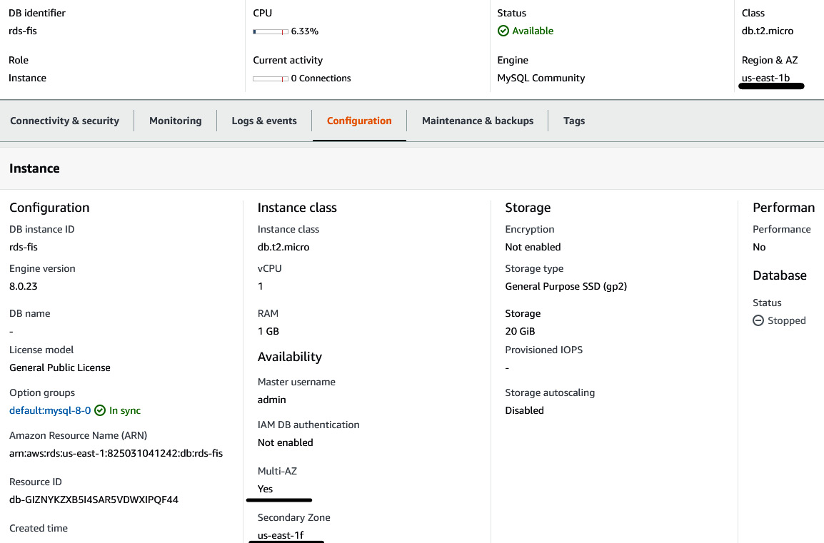 Figure 6.38 – RDS configuration information
