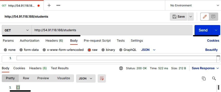 Figure 6.40 – Postman console showing the GET request result of the student record
