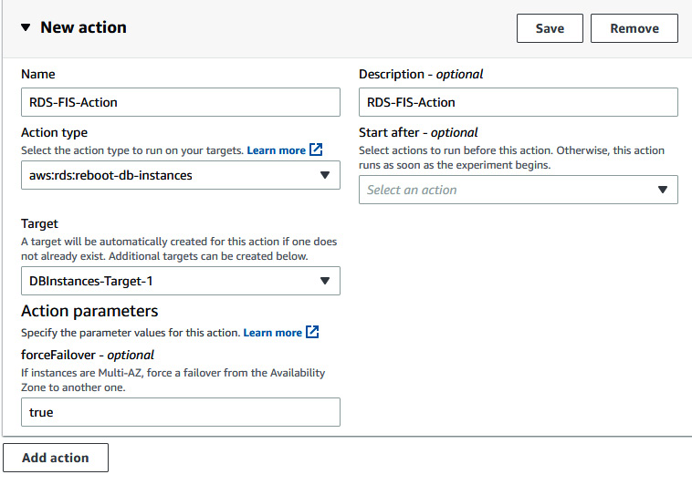 Figure 6.43 – Providing details for the FIS action
