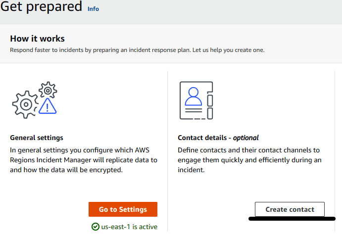 Figure 7.29 – Creating contact settings for Incident Manager
