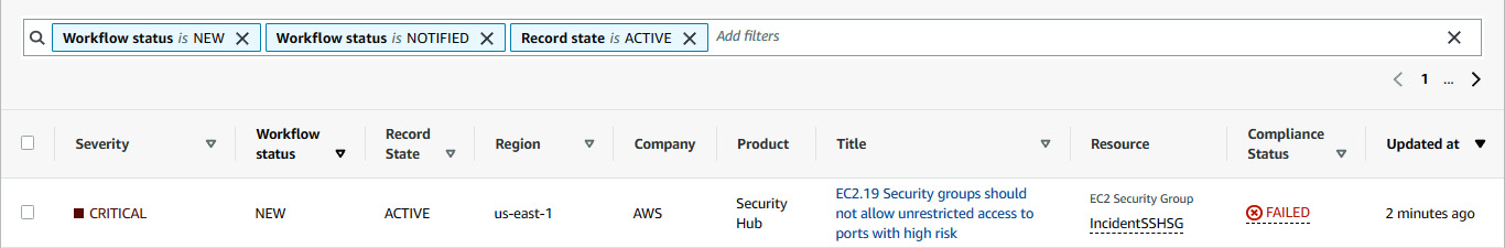 Figure 7.34 – Security group failed the compliance status with CRITICAL severity
