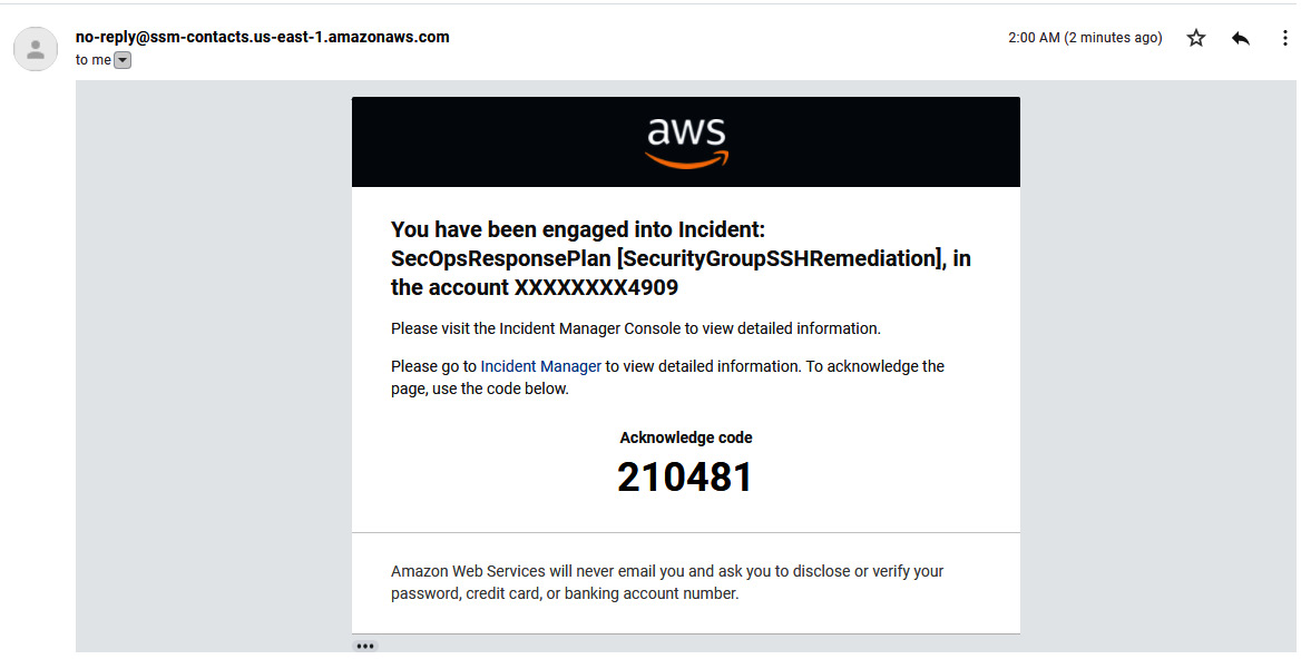 Figure 7.35 – Incident email alert
