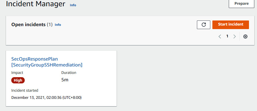 Figure 7.37 – Open incident in Incident Manager
