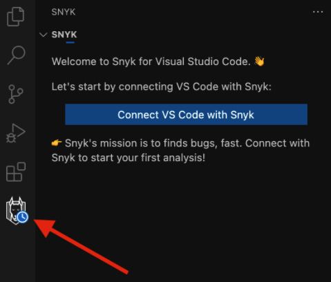 Figure 9.4 – Connecting VS Code with Snyk
