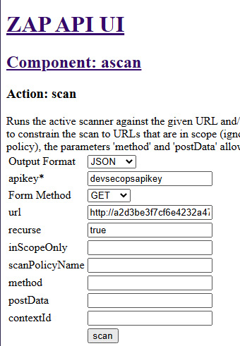 Figure 9.19 – ZAP active scan on application endpoint
