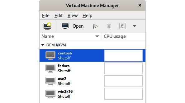 Figure 1.9 – The virtual manager main menu
