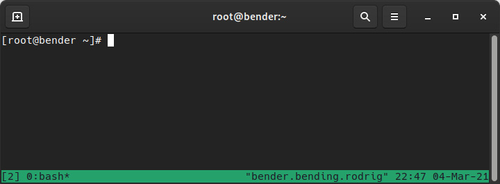 Figure 8.20 – tmux default layout after execution
