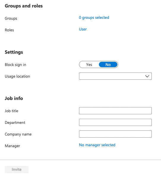 Figure 4.8 – The admin center UI to invite a new guest
