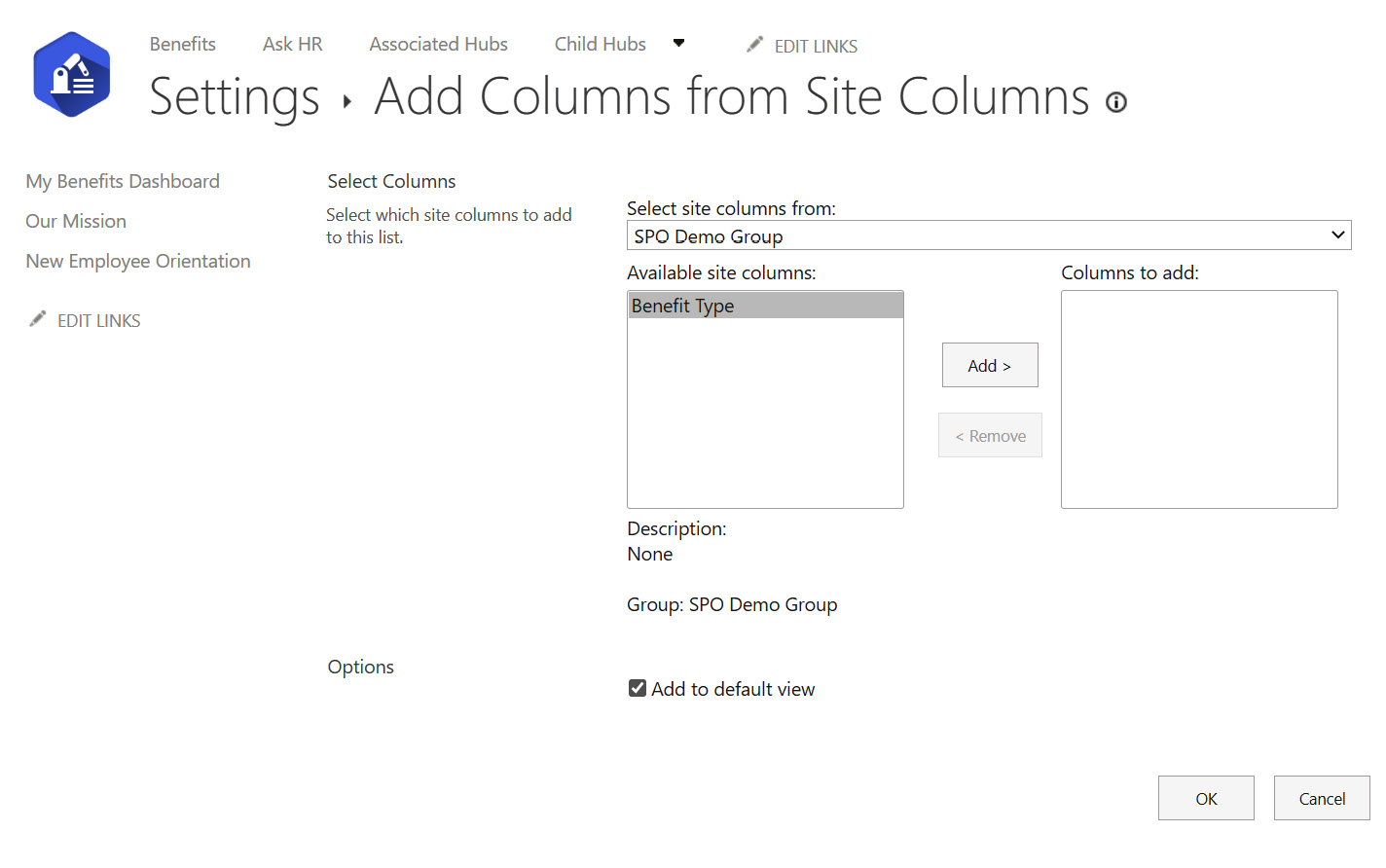 Figure 8.4 – Adding a site column to a library
