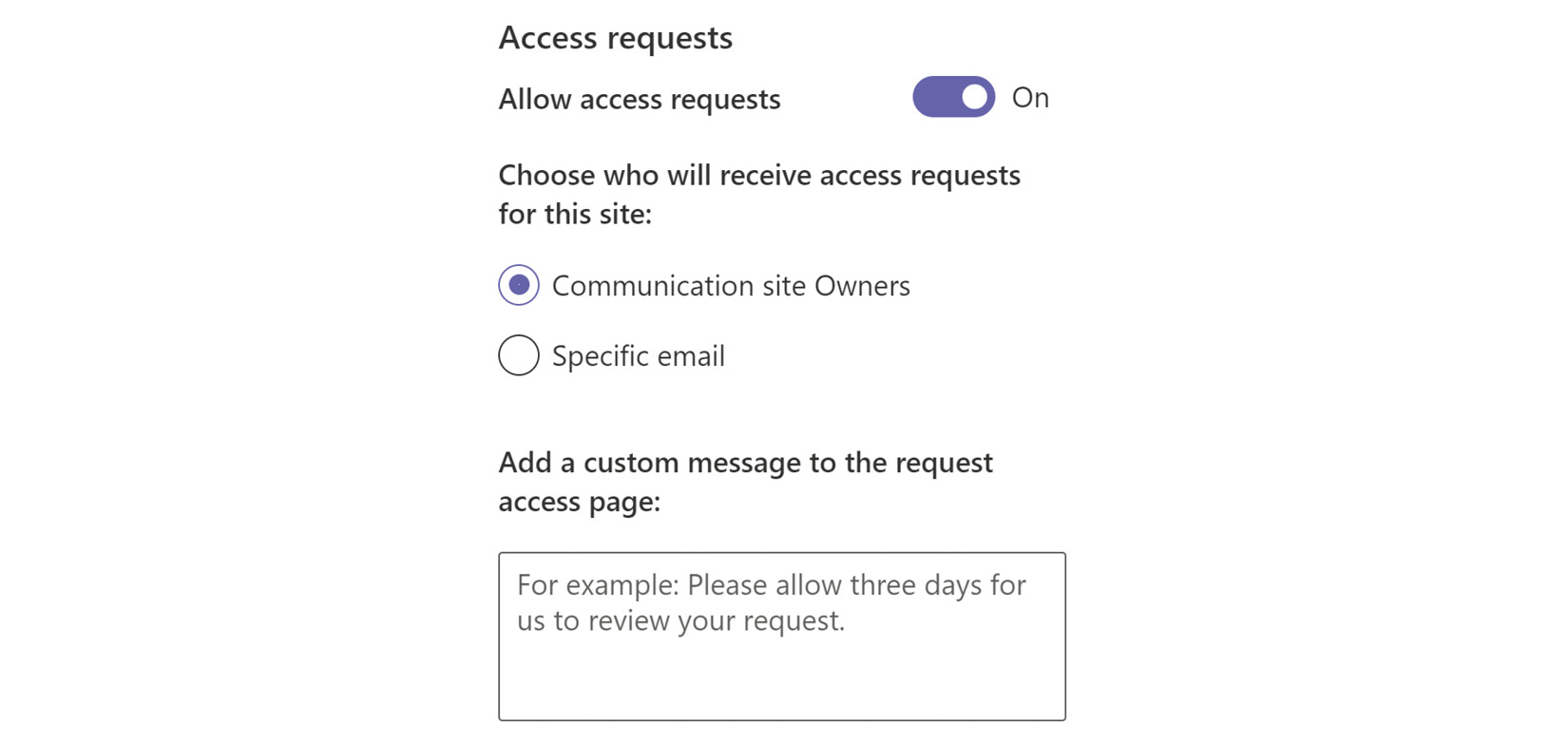 Figure 9.6 – Enabling access requests with notifications sent to all owners
