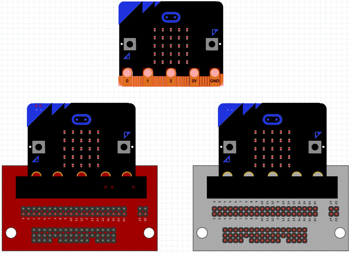 Figure 1.17 – Using the BBC micro:bit and edge connector parts in circuit diagrams
