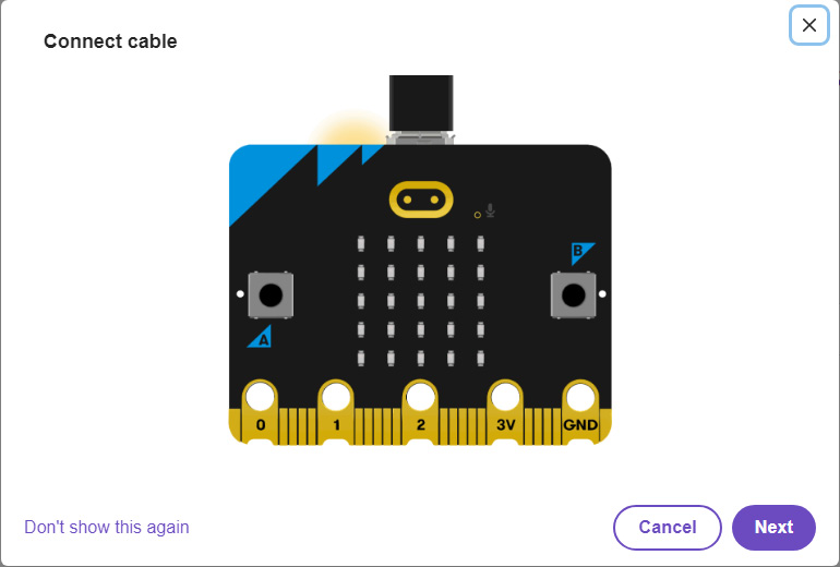 Figure 2.7 – Tutorial to connect Micro:bit to a computer
