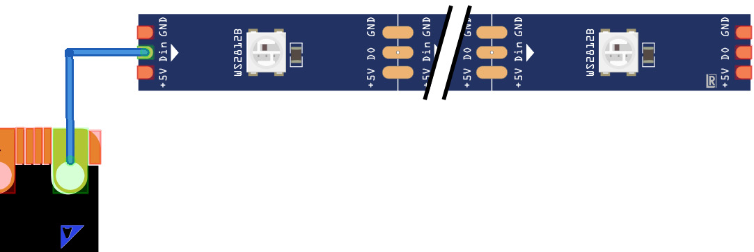 Figure 11.6 – NeoPixel stick/strip used in a circuit

