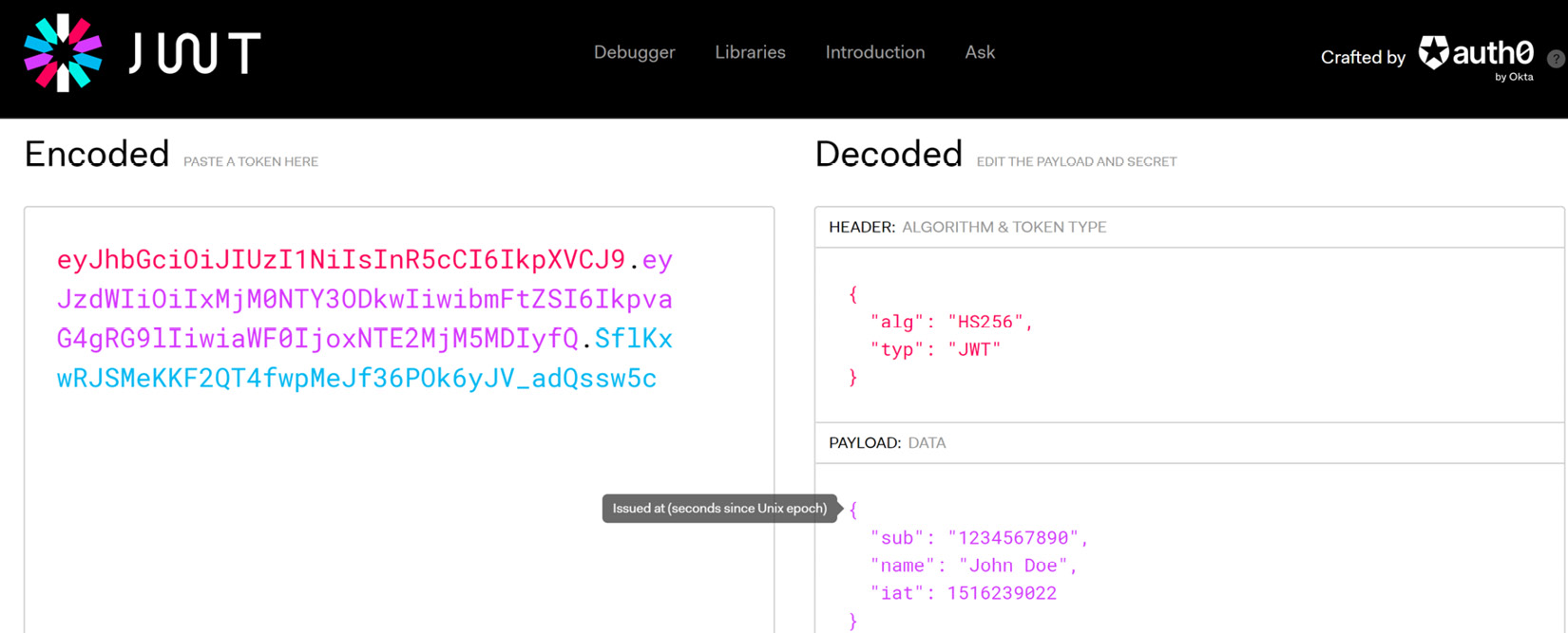 Figure 12.1 – We see the encoded string and the plaintext translation of its contents to the right