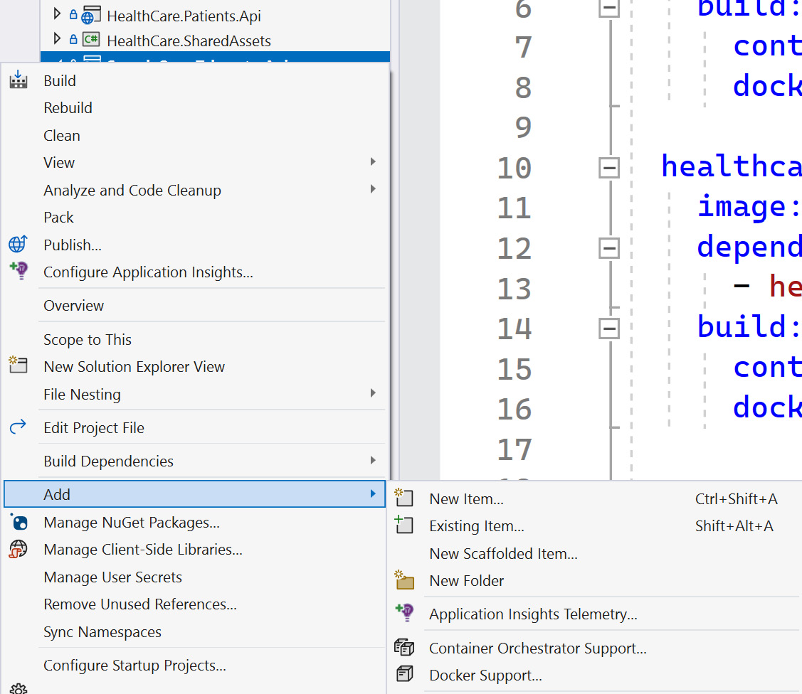 Figure 13.5 – Adding container orchestrator support using Visual Studio 2022