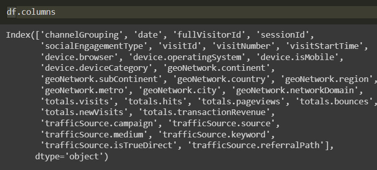 Figure 10.2: Column names
